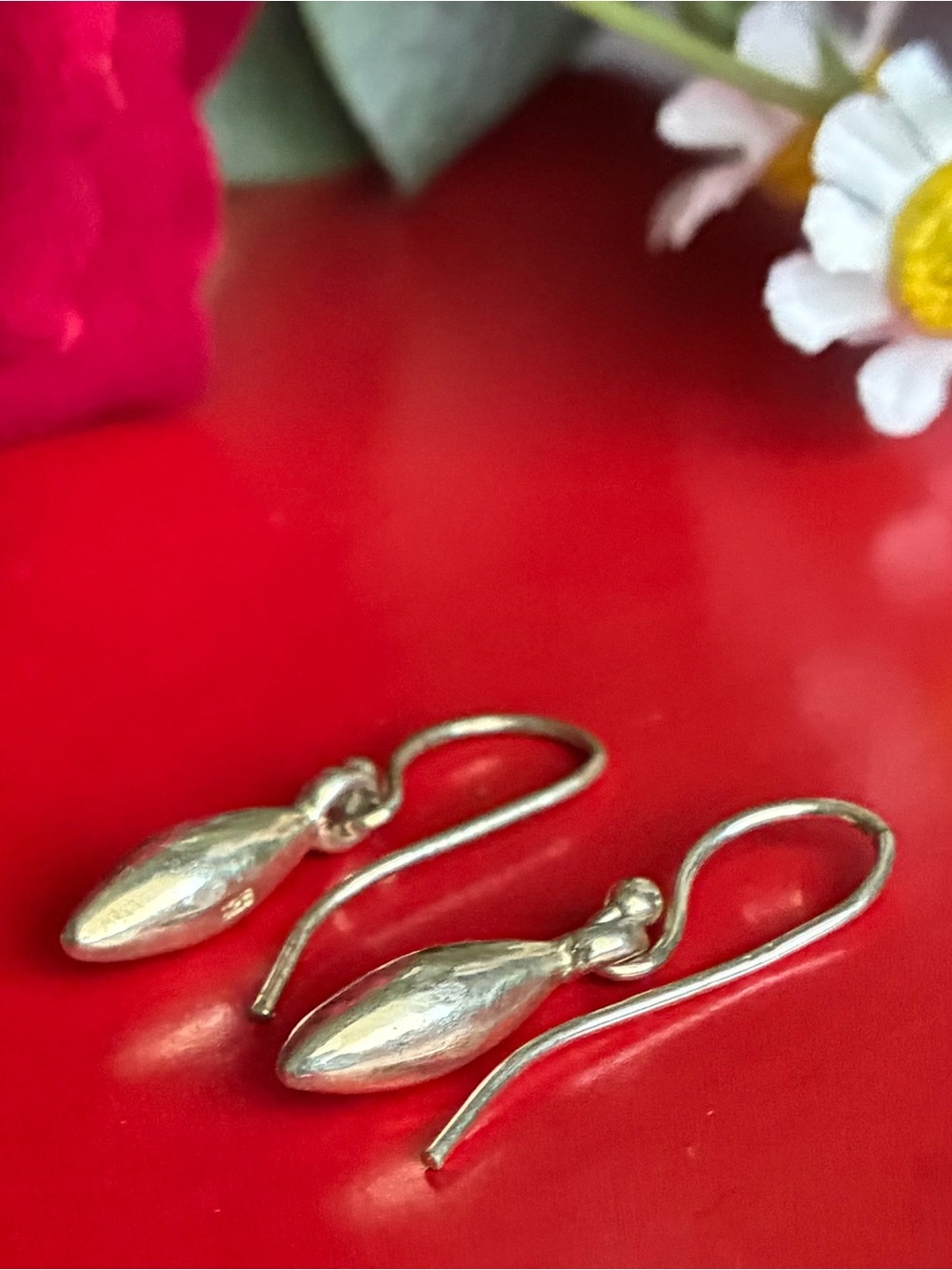 925 Silver Earrings,Classic Silver Teardrop Dangle Earrings